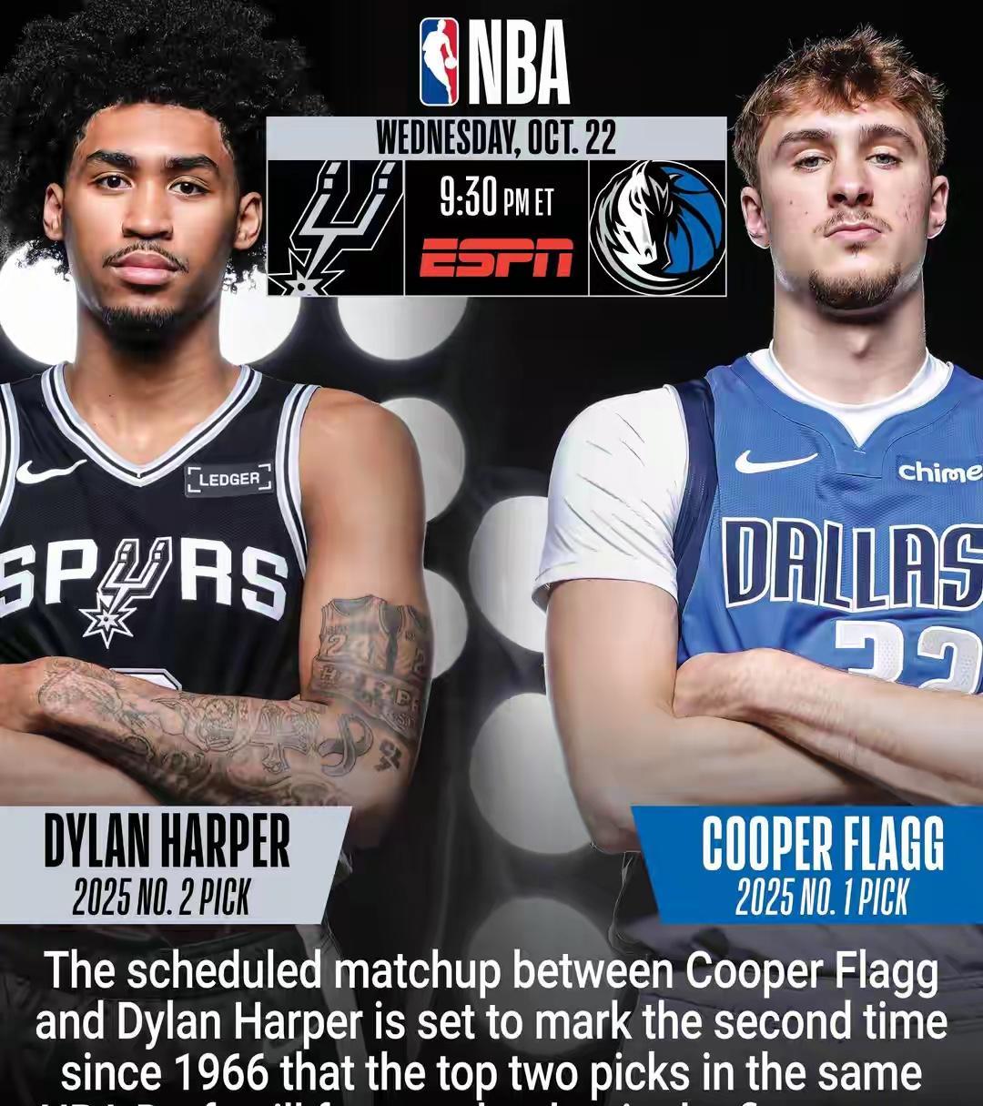 NBA揭幕战马刺对独行侠，不但是今年的状元秀对榜眼秀，还是文班亚马一个状元秀对独