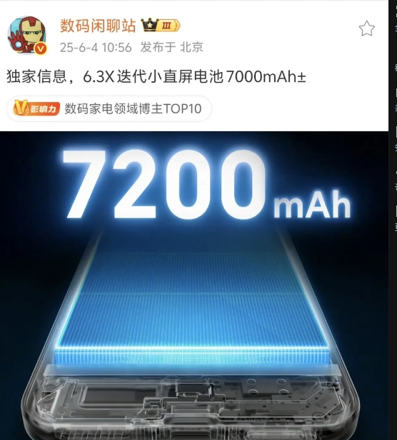 家人们，这就离谱。

年底或有新手机电池突破9000mAh，6.3英寸手机电池都
