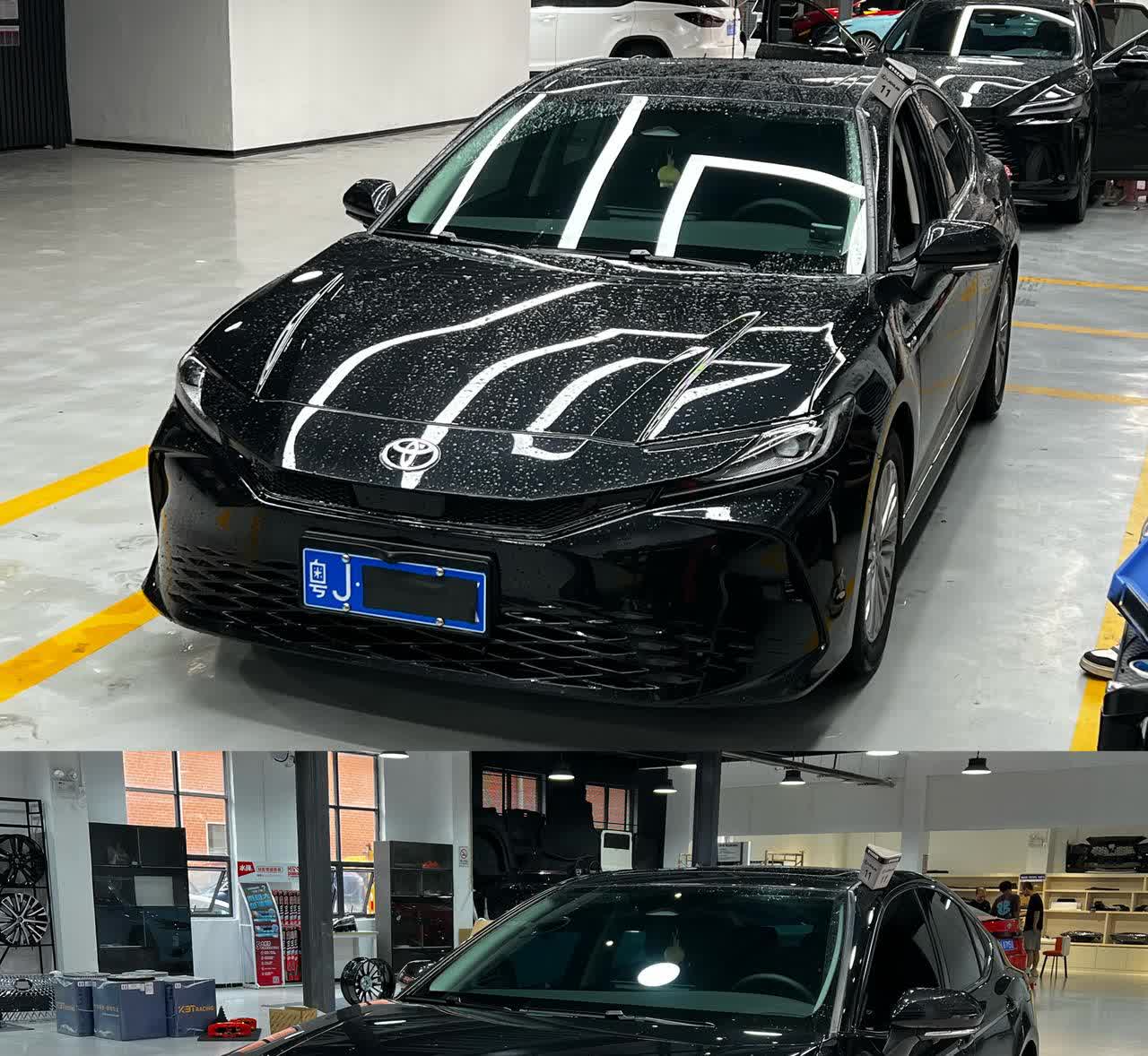九代凯美瑞这样升级前后差别也太大了！真的帅多了！
换了运动版前杠，蜂窝格栅太飒