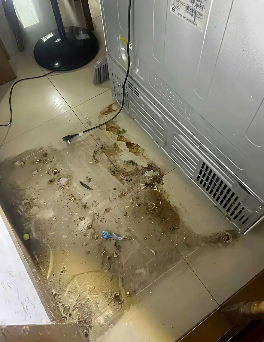 放了十年的冰箱，移开原来的位置 ​