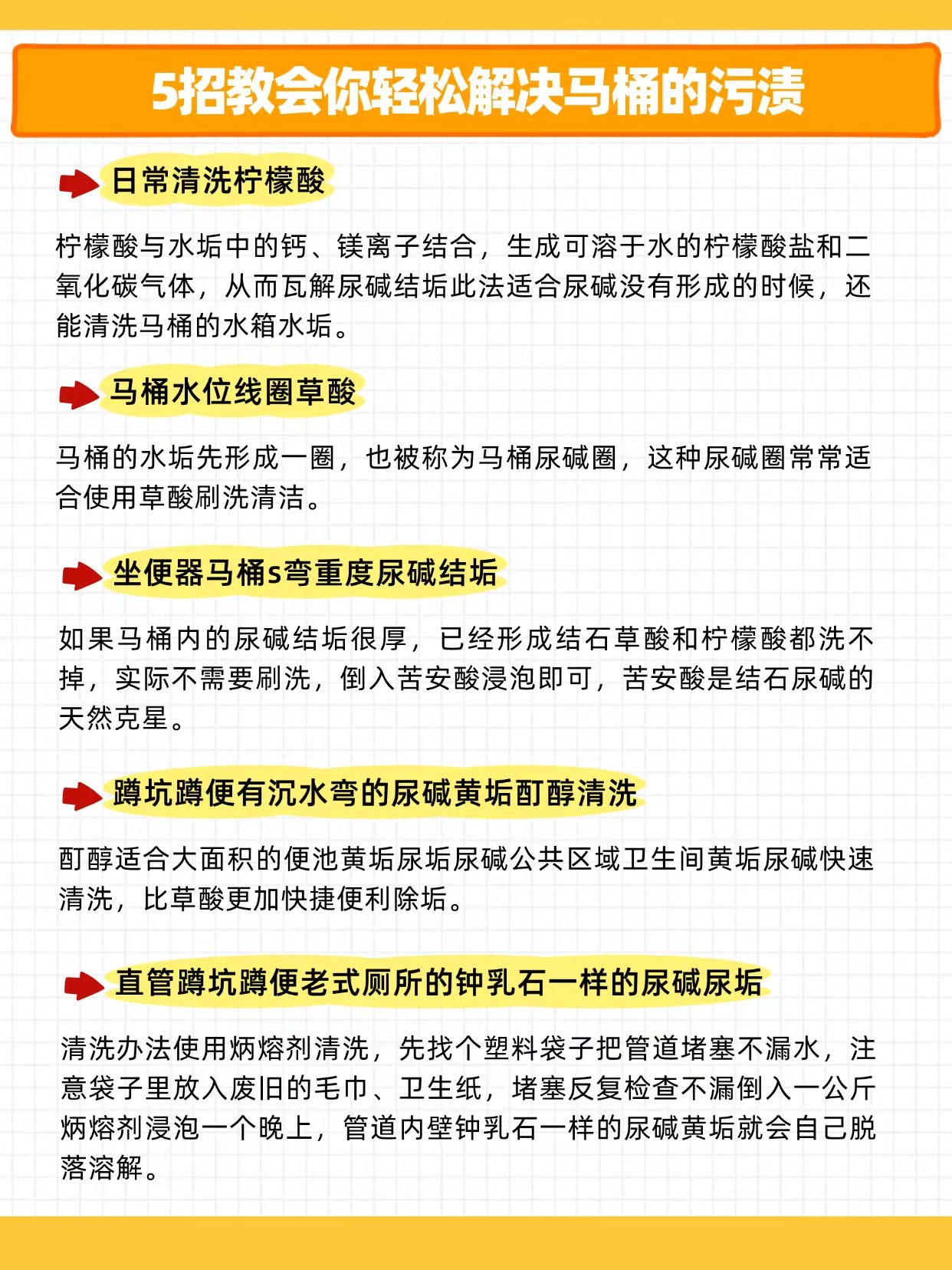 马桶尿碱怎么处理：5个方法轻松去除不同马桶内的尿碱尿垢!