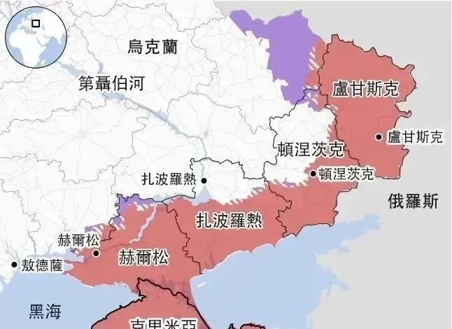 苏联解体后，克里米亚和乌东四州归乌克兰所有，得到国际法承认并写入乌克兰宪法。
2