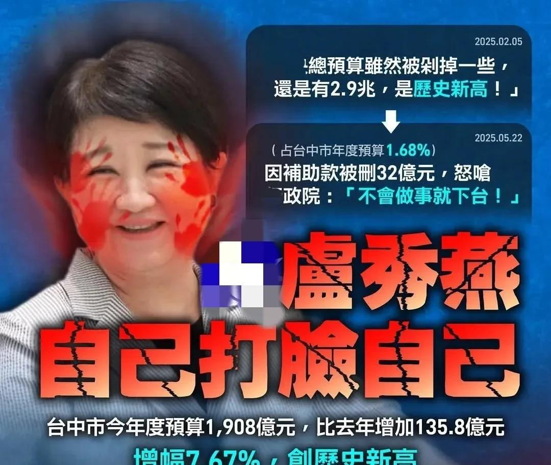 民进党制作了丑化卢秀燕的海报，海报上卢秀燕的脸上被画上了4个鲜红的大耳光。嘲讽卢