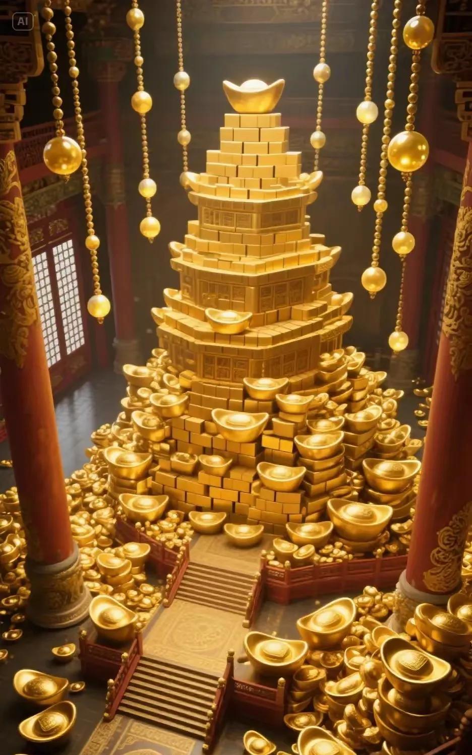 黄金宝塔，见者好运
黄金万两，翻身暴富