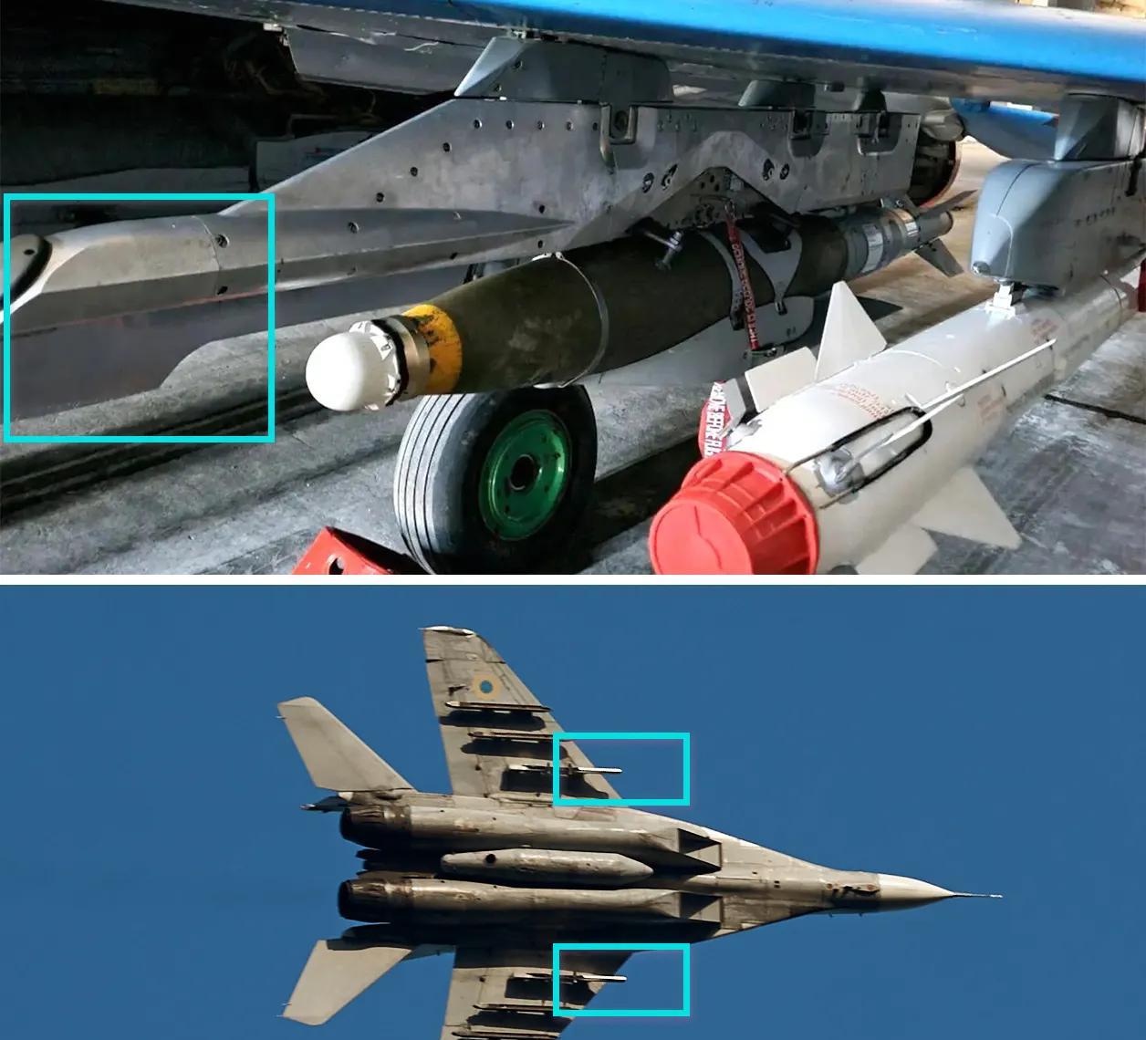 美国JDAM - ER卫星制导炸弹出现在乌克兰米格 - 29的挂架上。
为使苏系