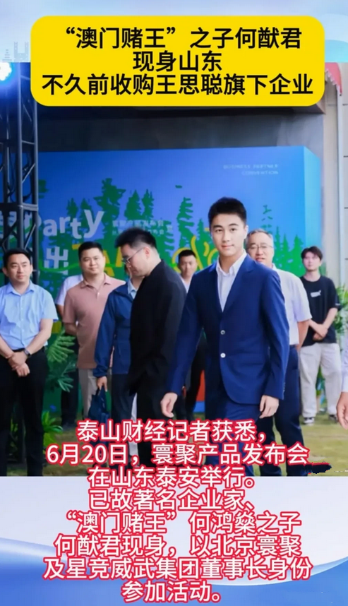 王校长咋了？
咋名下企业都被“赌王之子”何猷君给收购了？

王思聪在2023年7