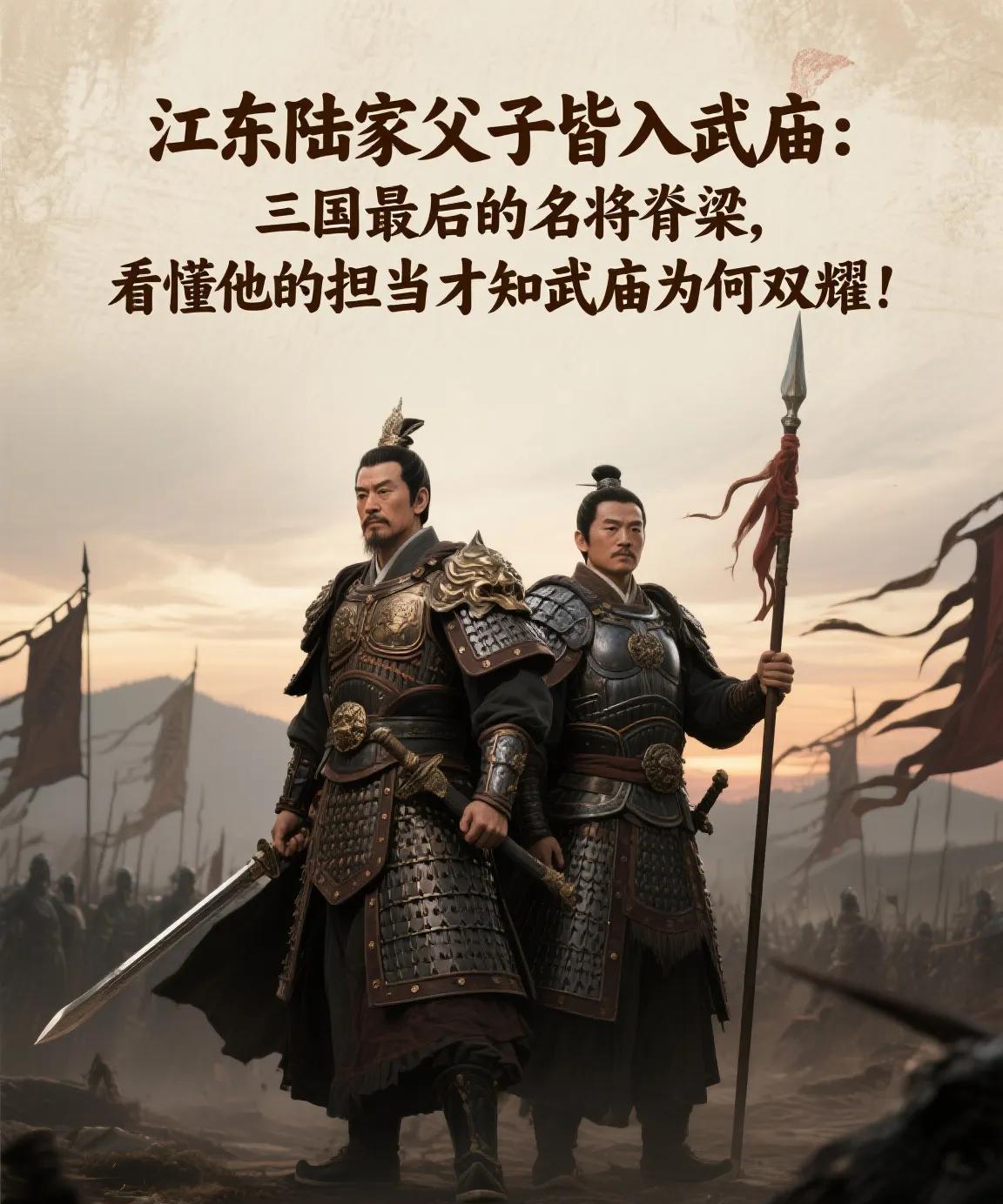 江东陆家父子皆入武庙：三国最后的名将脊梁，看懂他的担当才知武庙为何双耀！
他守护