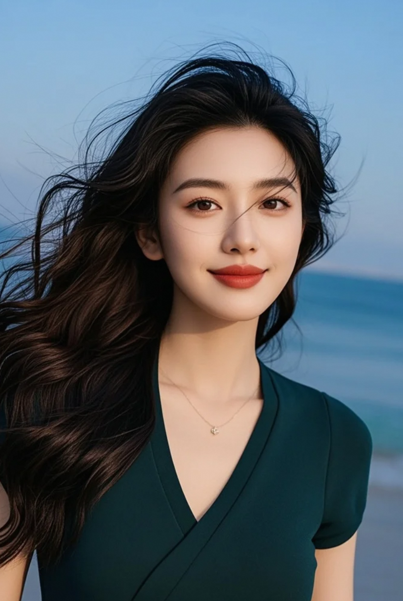 不是摆拍，是风刚好吹来，她刚好在发光