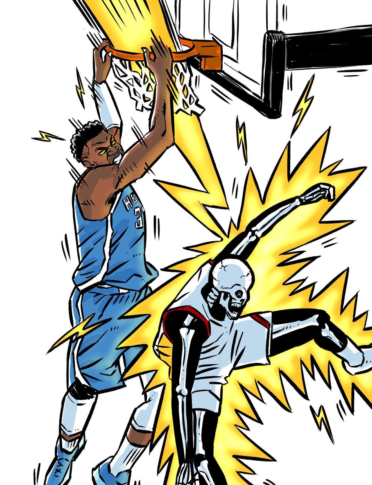 该说不说，字母哥还真是欧锦赛上的bug级别的存在。
当然，放在NBA也是，但是在
