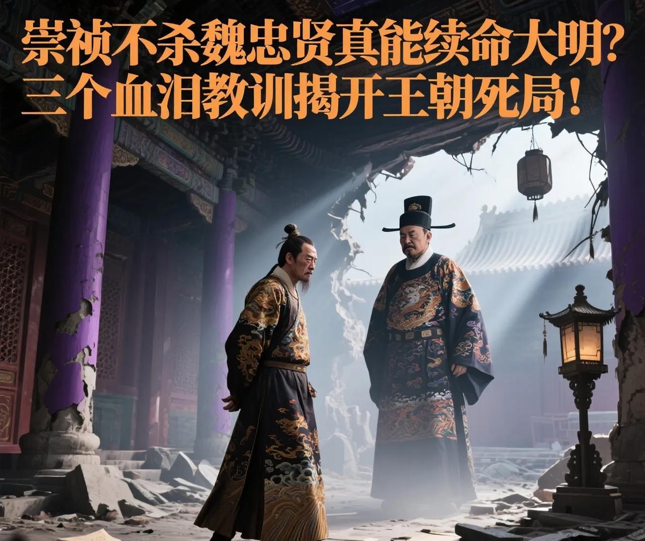 崇祯不杀魏忠贤真能续命大明？三个血泪教训揭开王朝死局！
“朕死，无面目见祖宗…然