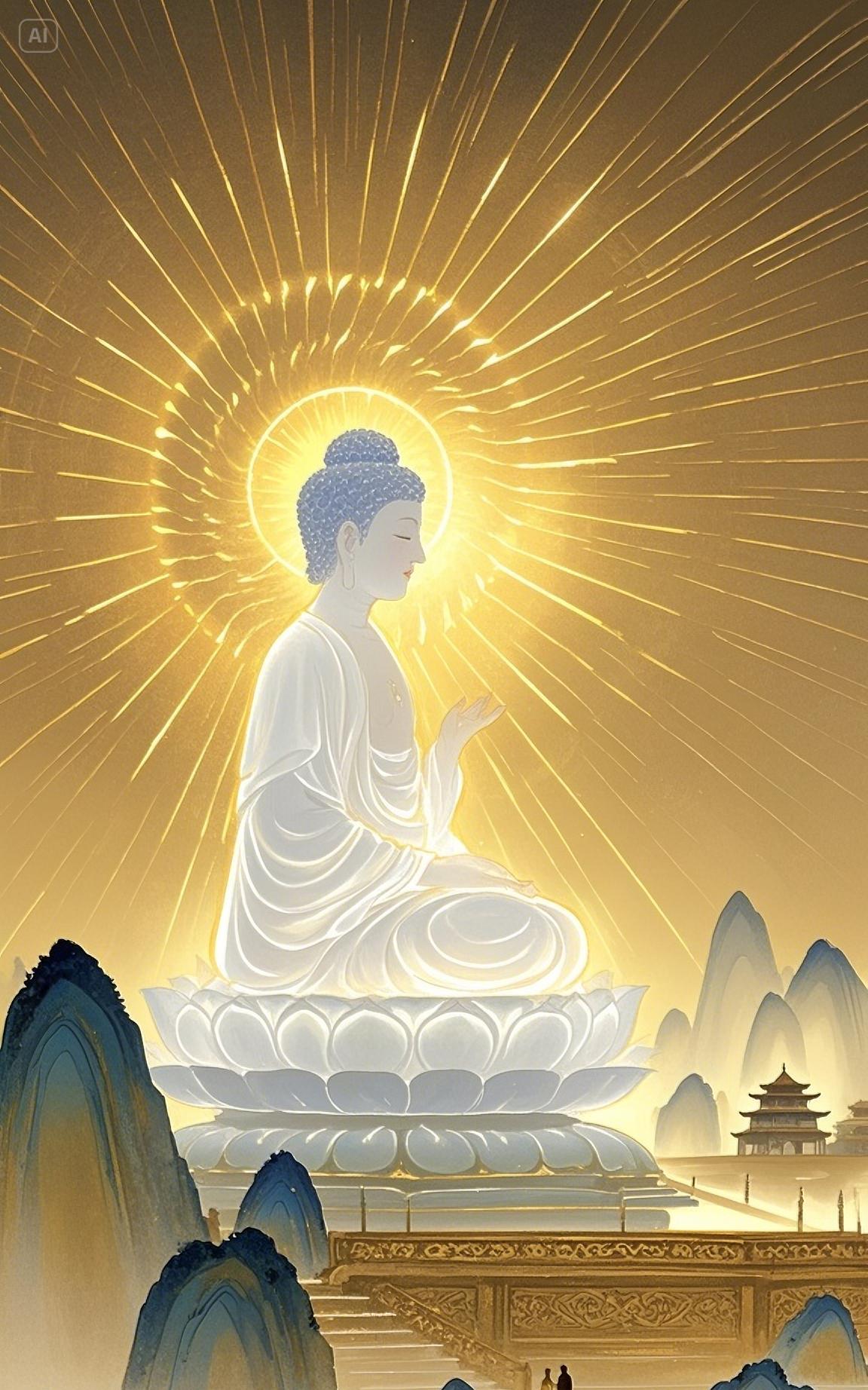 阿弥陀佛的慈悲救赎，是跨越时空的无尽光明。祂以四十八愿立誓，以名号作舟航，普度十