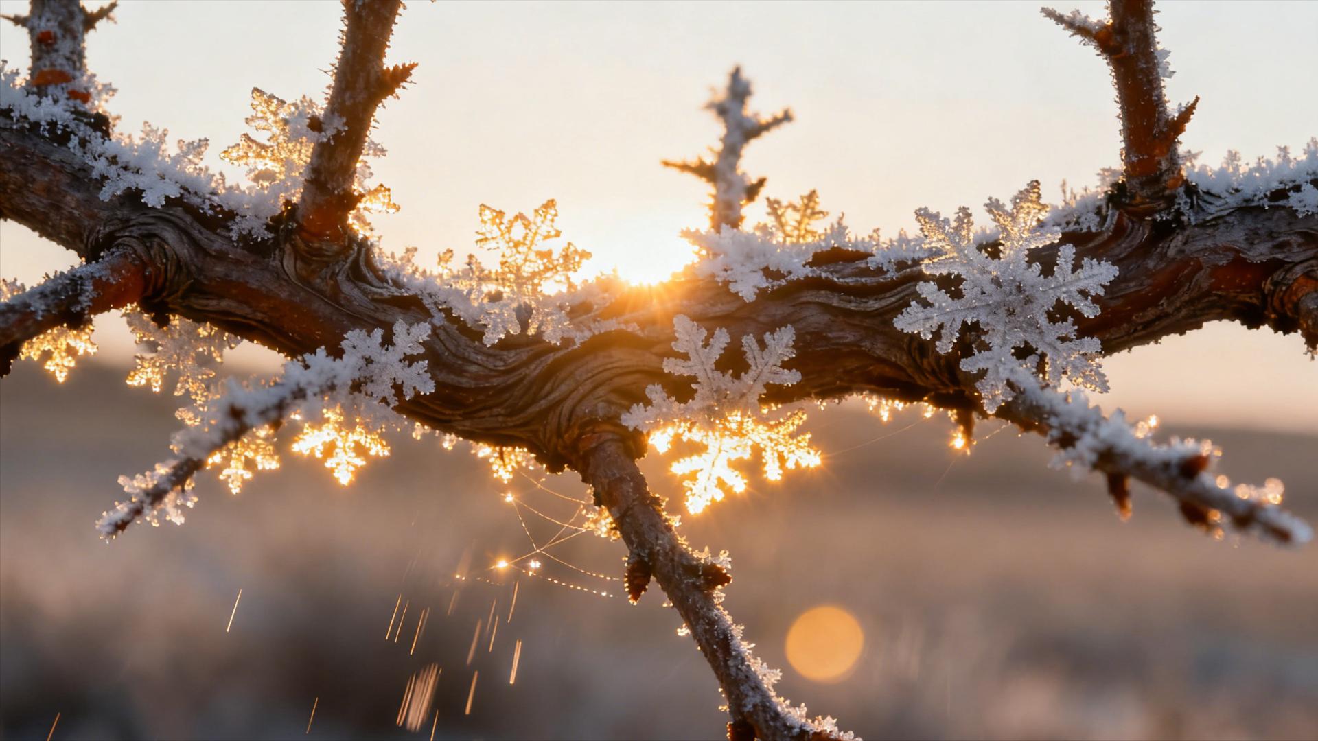 霜缀棘枝，冬藏暖意