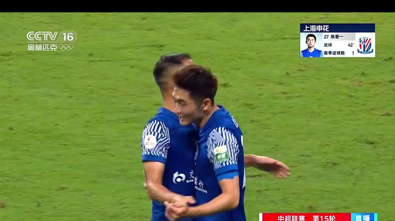 中超，津门虎2次逃点，陈晋一蒋圣龙路易斯建功，上海申花3：0津门虎，重登榜首，夺