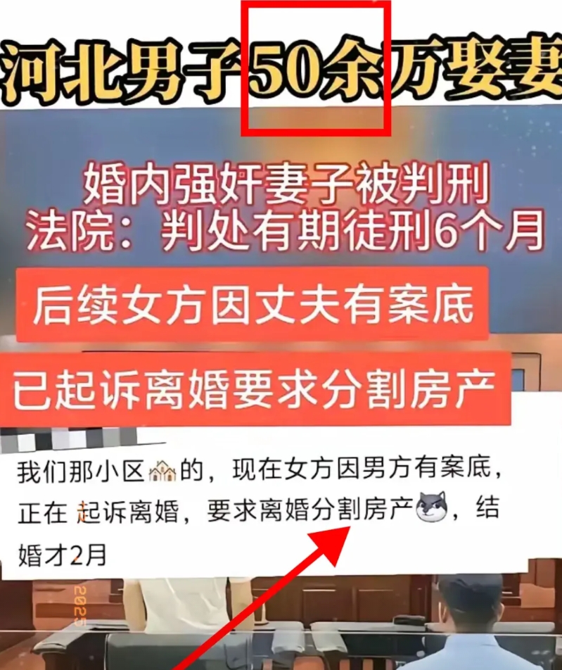 山西大同那事儿刚过，河北又出了个大新闻！

一男子花50万娶妻，结果婚内强奸被判