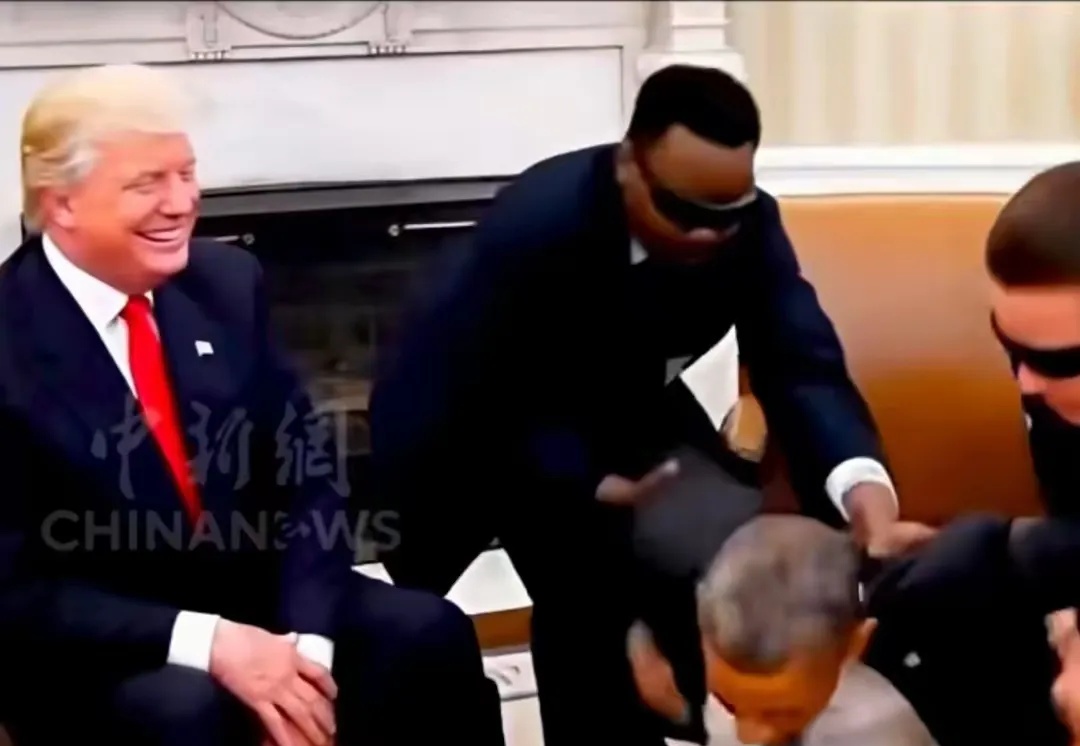 特朗普发布了一则AI视频，内容是美国前总统奥巴马在他面前被拖拽至跪地，随后被FB