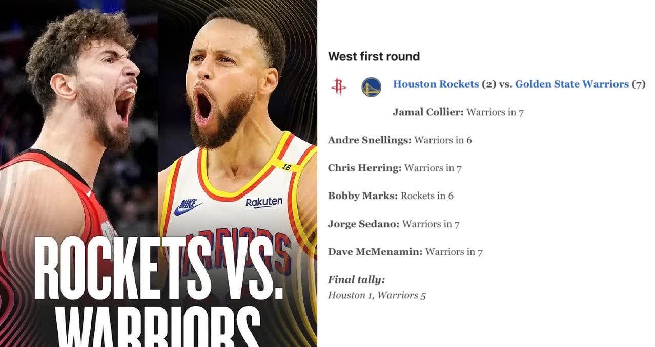 火箭也没了？ESPN 6专家5人预测勇士晋级！
是专家or流量舔狗？森林狼、火