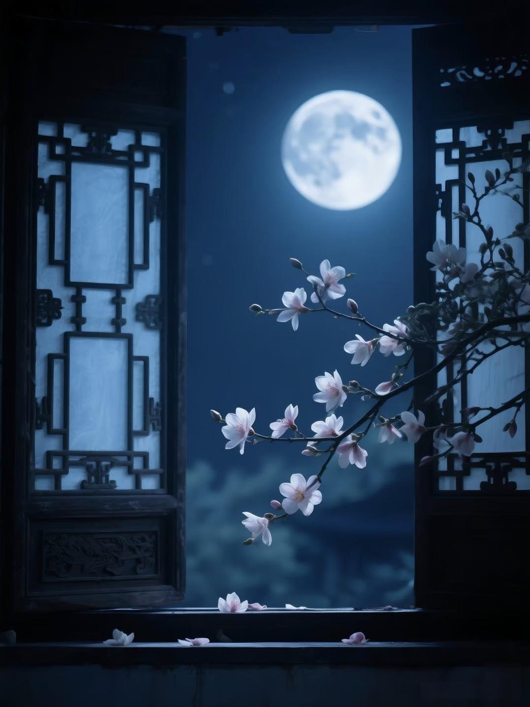 #分享韵美诗词#
《七律·中秋望月》/马进鹏
玉轮高挂照寰瀛，万里清辉一色明。
