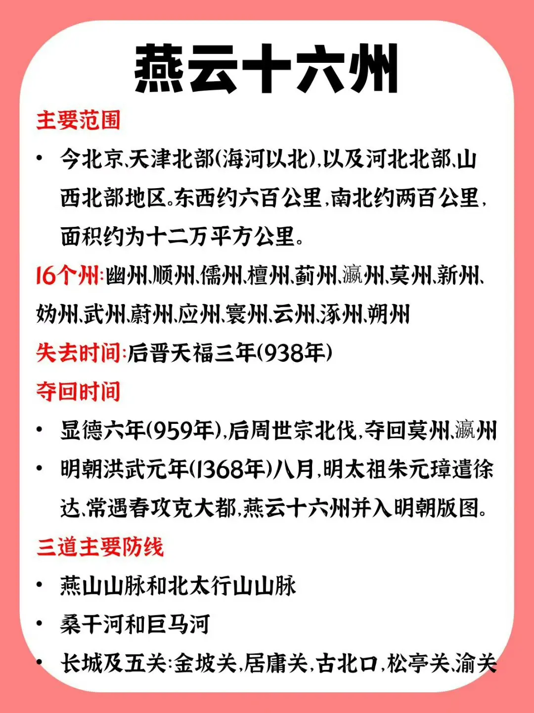 何谓燕云十六州？
真的涨知识了！