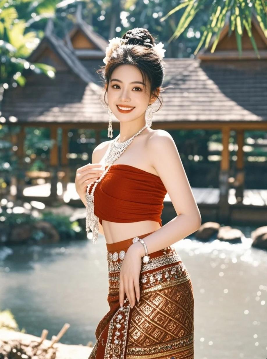她跳起孔雀舞，仿佛真的引来百鸟朝凤