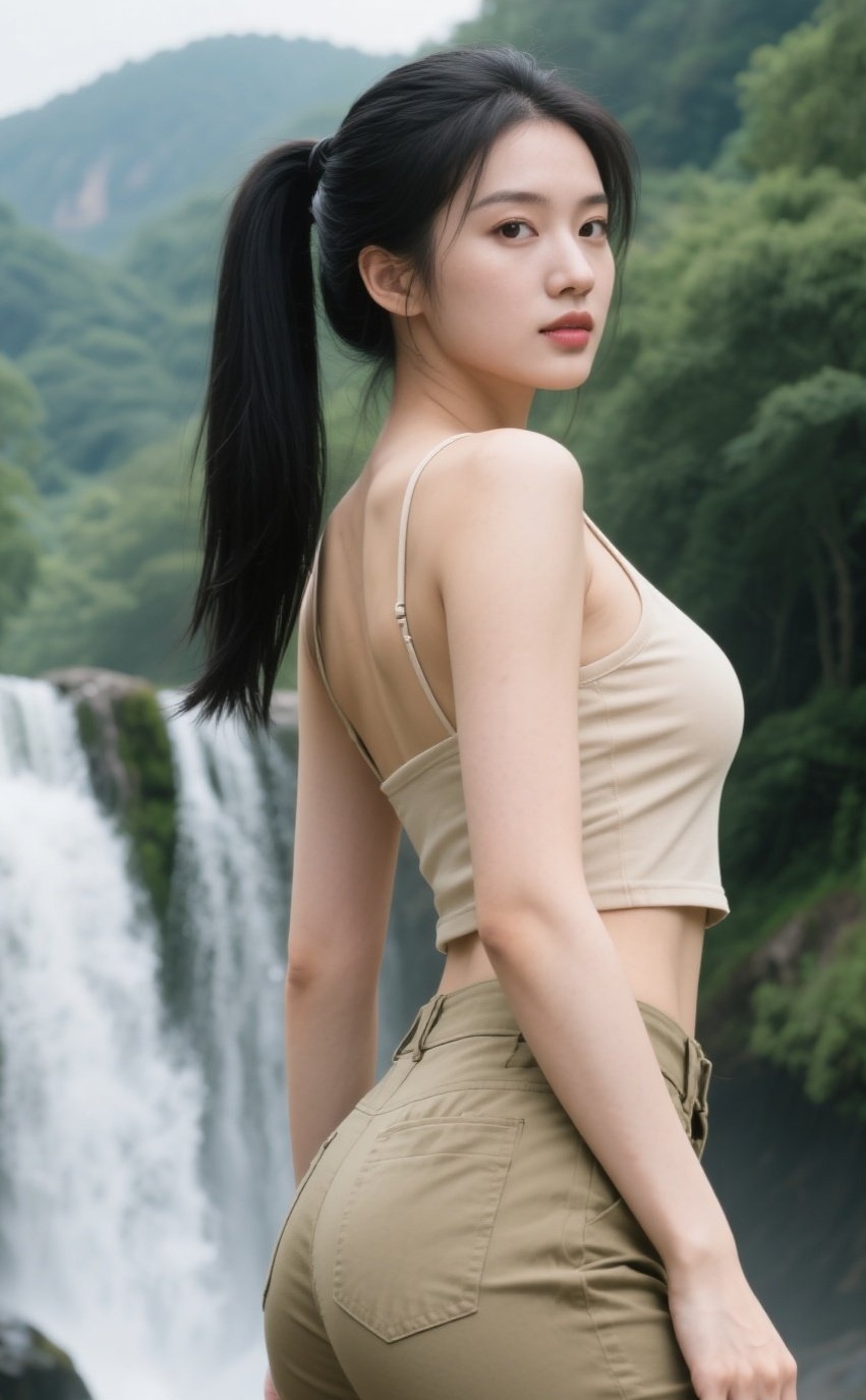 清新美眉登山记，运动风穿搭吸睛十足