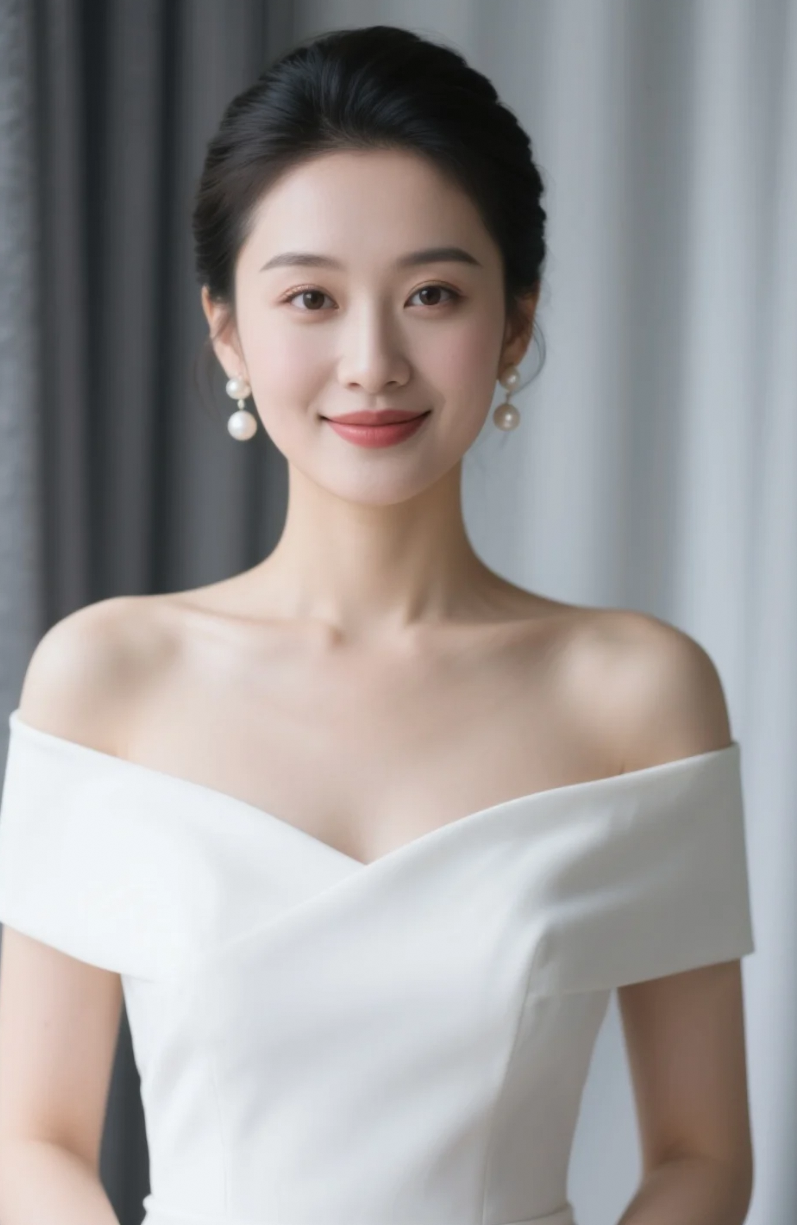 盘发后的颈线，美得让人屏住呼吸