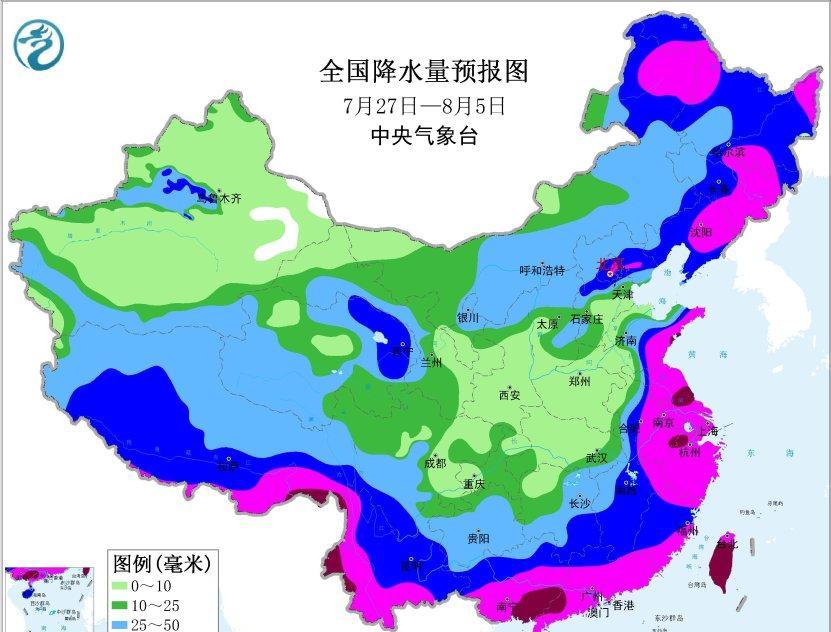 根据中央气象台预报，未来十天我国华东、华南大部、东北南部雨水偏多，西北、黄淮、江