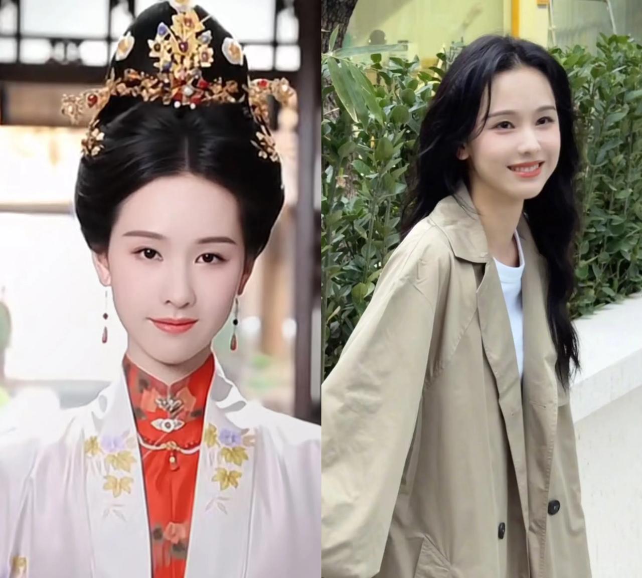 陈都灵漂亮是漂亮
就是笑起来有点怪怪的
我仔细研究了下，原来是因为她笑的时候，眼