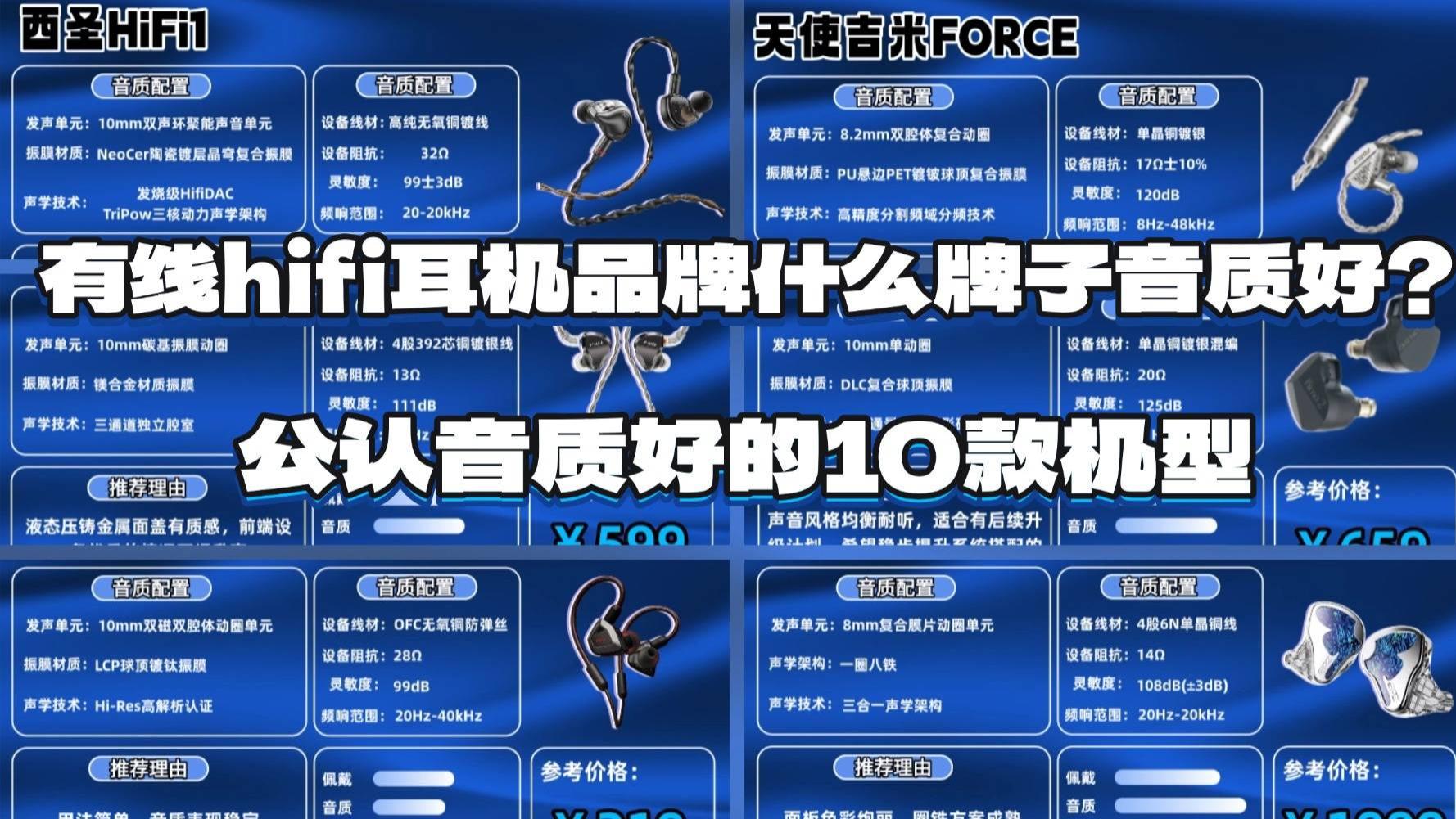 有线hifi耳机品牌什么牌子音质好？公认音质好的有线hifi耳机10款