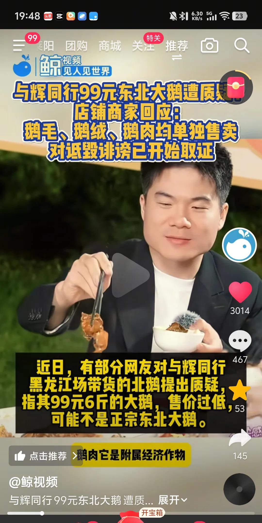 与辉同行黑龙江行卖的大鹅，遭质疑，说太便宜不是东北大鹅，我真是服了，人家买的没意