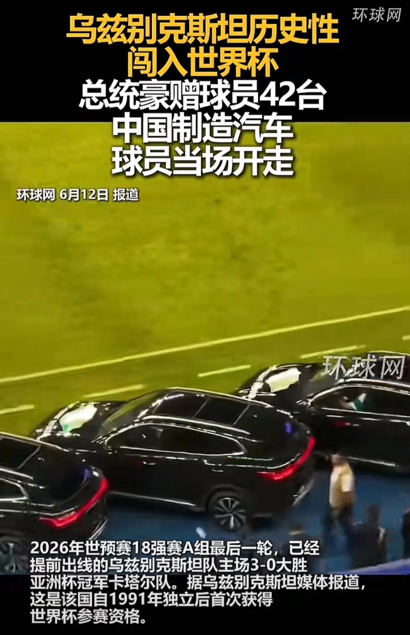 太扎心了，国足没能进世界杯，但是国产车率先进了世界杯。

我们的邻居乌兹别克斯坦