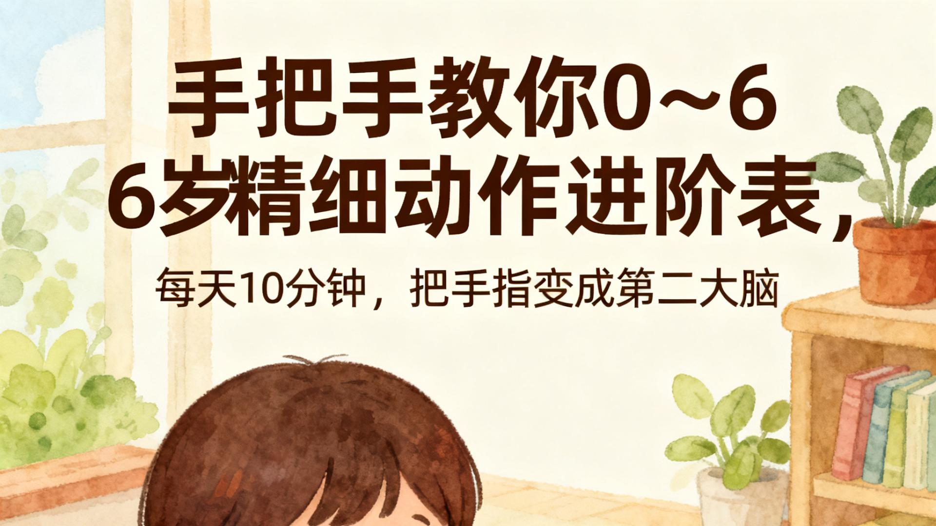手把手教你0～6岁精细动作进阶表，每天10分钟，把手指变成第二大脑