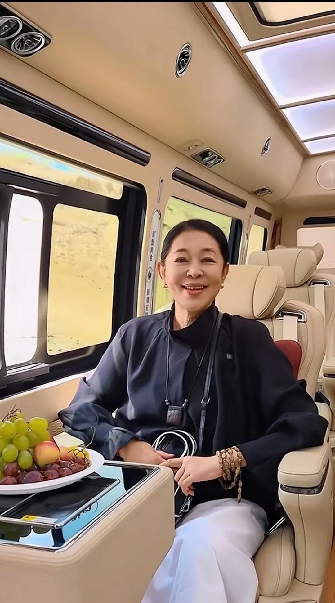 倪萍，做的什么车啊？怎么这么多窗户，看着好亮堂。