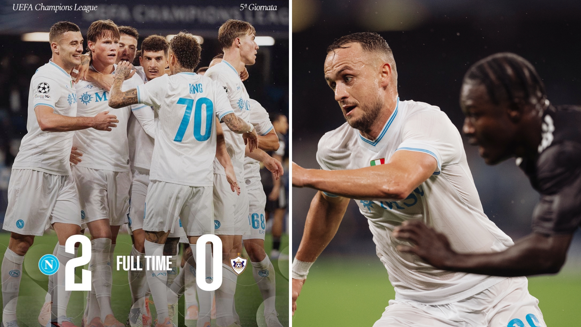 欧冠：那不勒斯主场2-0击败卡拉巴赫，积7分排名第十八位。 
霍伊伦失点，麦克托