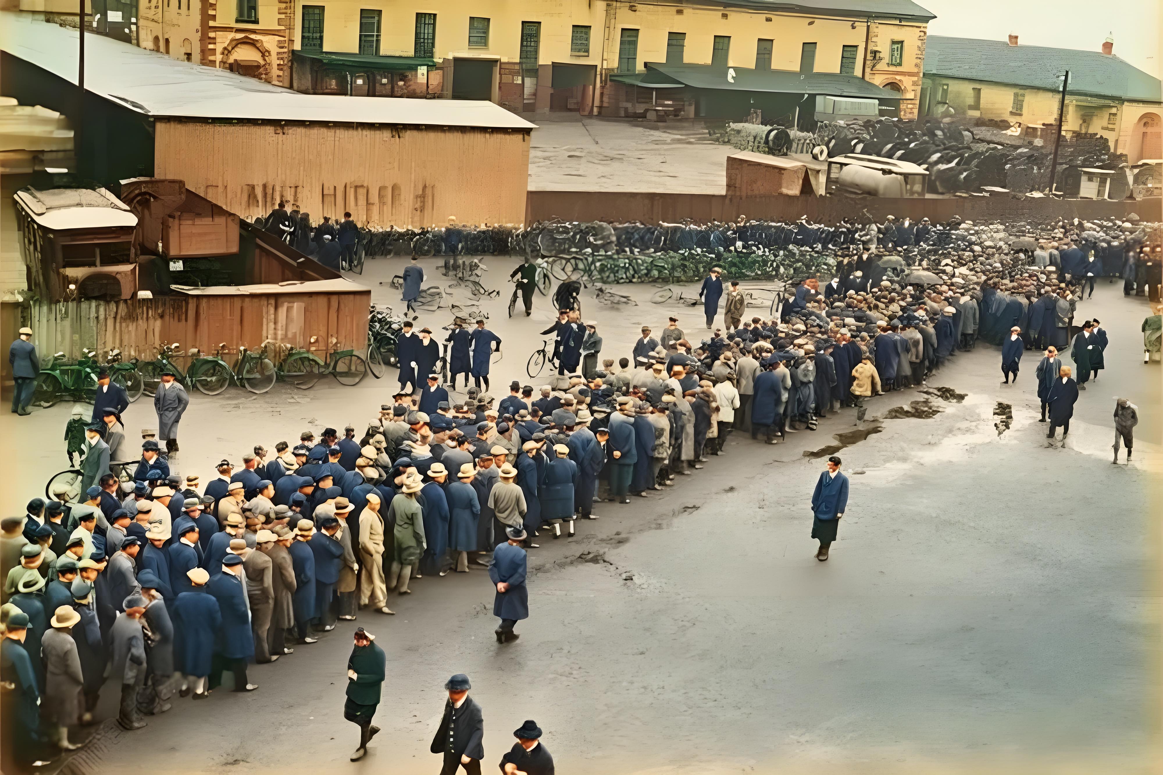 1929年席卷全球的经济大萧条袭来，德国到处都是排成长龙等待工作的失业人口