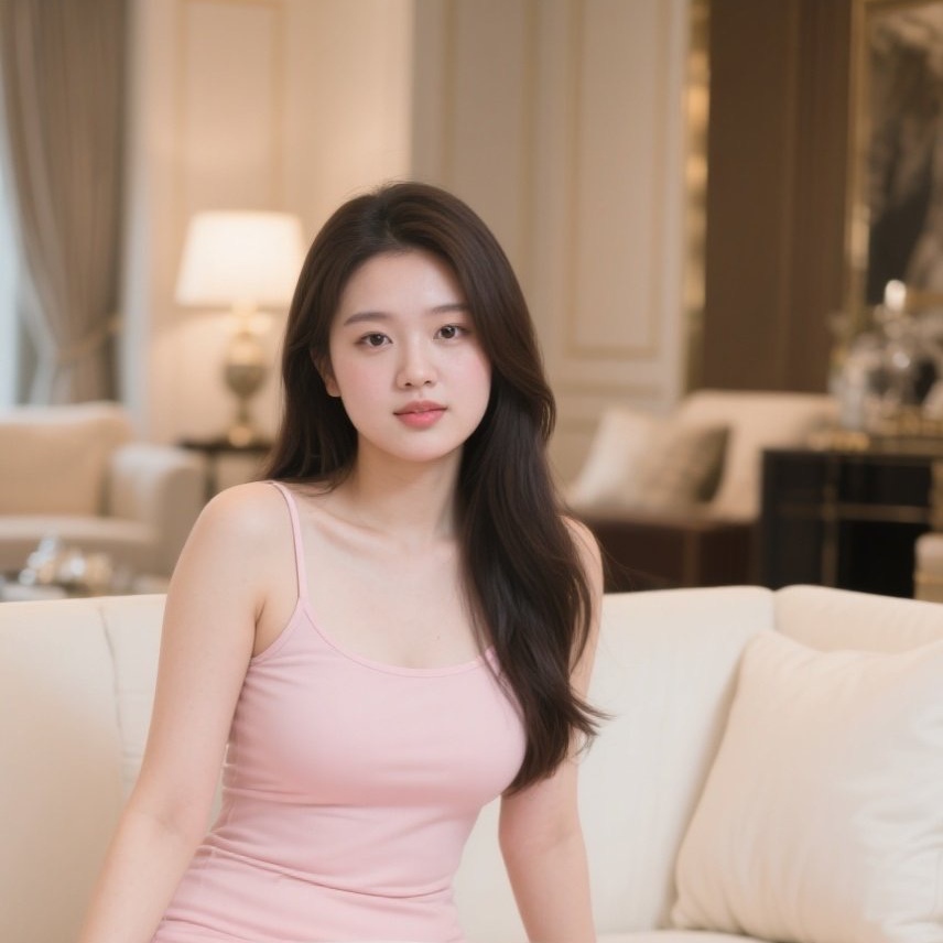 清丽美眉居家自拍，甜笑撩人长腿吸睛