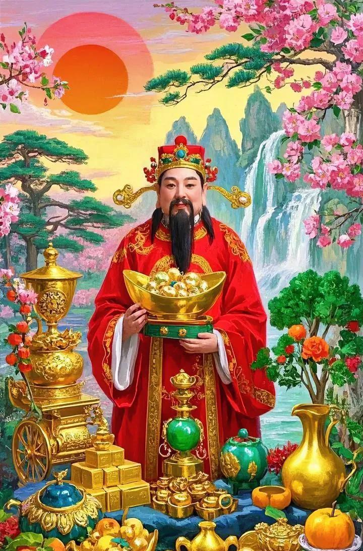 财神驾临
财神驾临好运扬，听我细述吉祥章。
两人并肩财运旺，财神瞩目福光长。无需