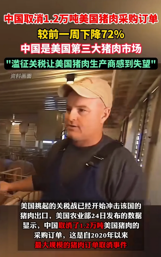 中国取消 1.2 万吨猪肉订单，美农急问白宫
