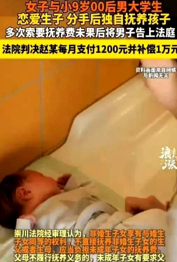 啊，江苏南通，一29岁女子与20岁男大学生恋爱，不料，女子意外怀孕，其想生，但男