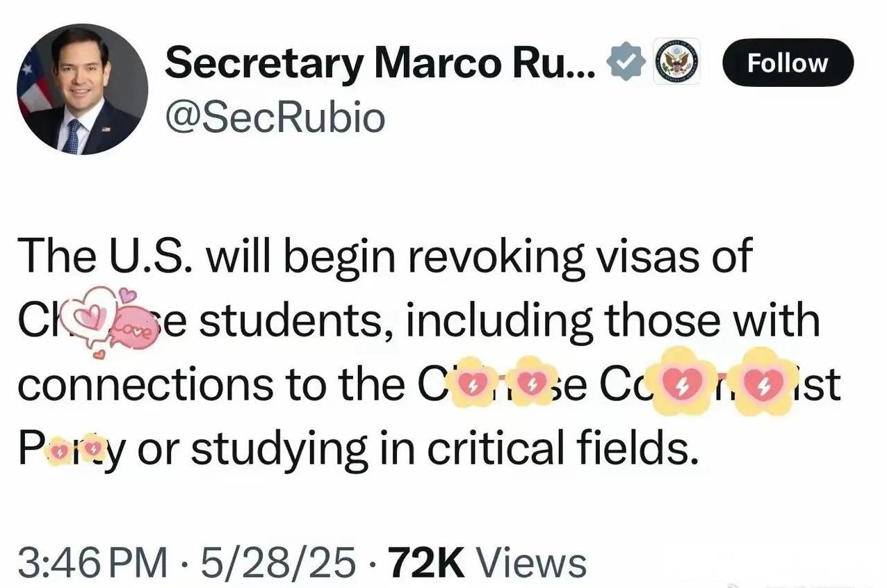 美国开始撤销中国留学生的签证，这是打算彻底和中国脱钩。美国先尝试在贸易方面和中国
