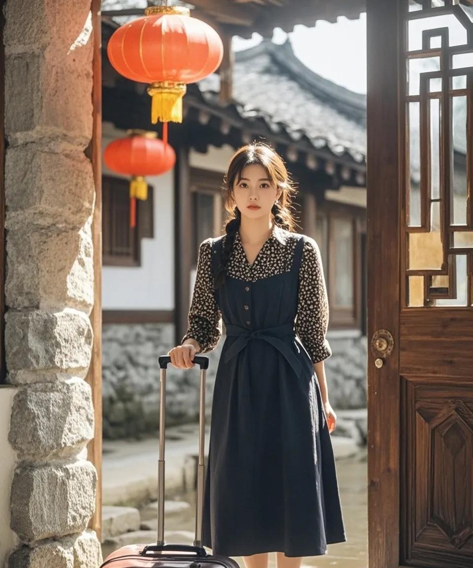 小两口吵架了，妻子心里琢磨着，今天我拉着行李出门，试探试探丈夫，瞧瞧他会有啥反应