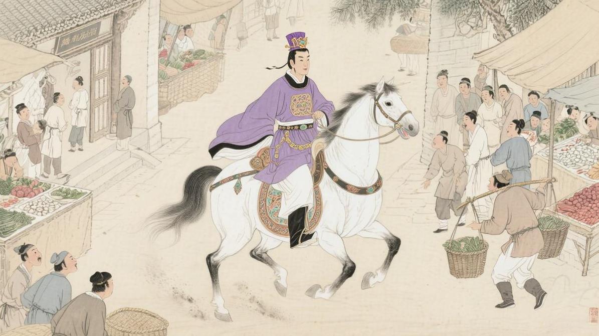 滕王杨瓒把马骑进菜市场，撞翻三摊豆腐，吓得小贩跪地求饶
如今新手司机练车怕剐蹭，