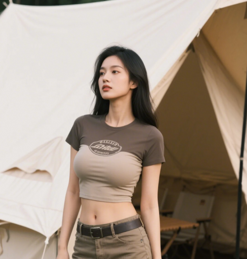 露营氛围感拉满！野外帐篷边的氧气美女合集