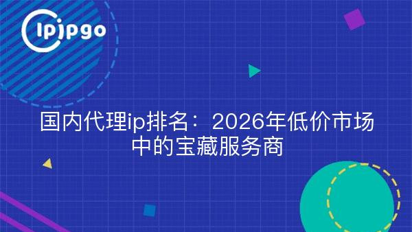国内代理ip排名：2026年低价市场中的宝藏服务商