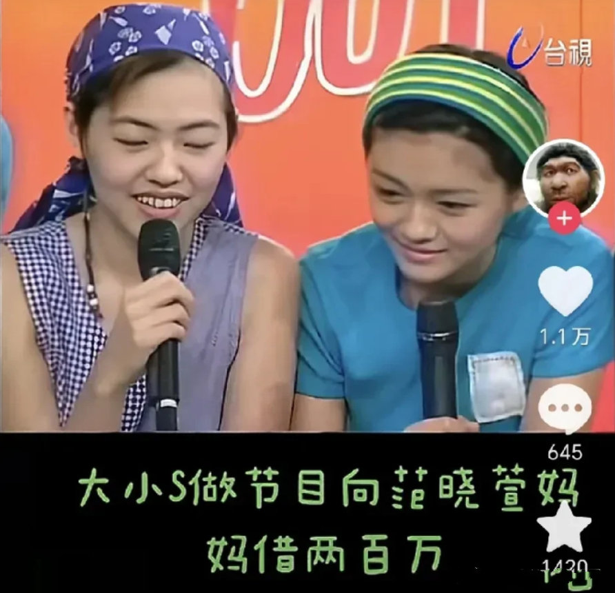 年轻时的小S和大S相比，颜值差距太大了！小S下半张脸不好看，龅牙问题十分明显，简