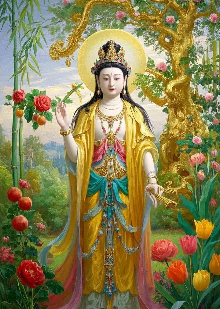 观音大士护佑你，福泽常伴身，烦恼皆消散，万事皆顺意。
愿观音的慈悲之光，照亮你的