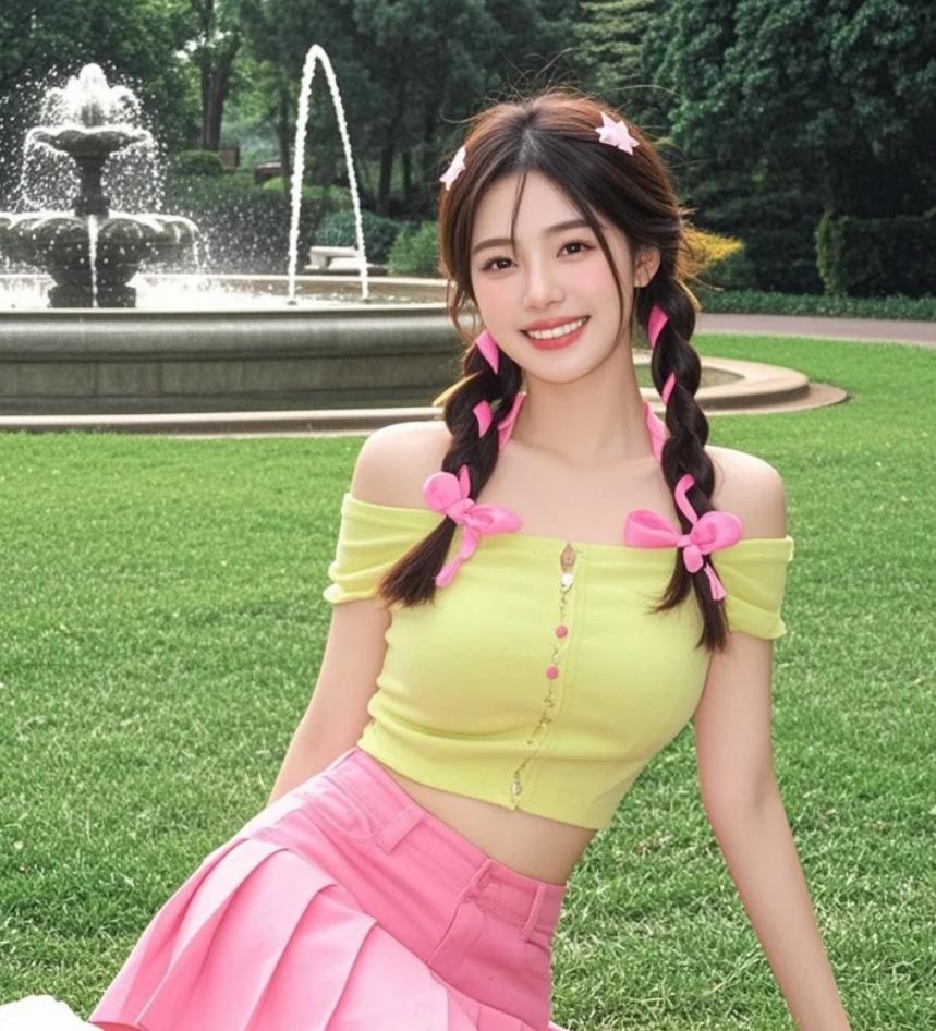 粉色心跳，落在青草尖上