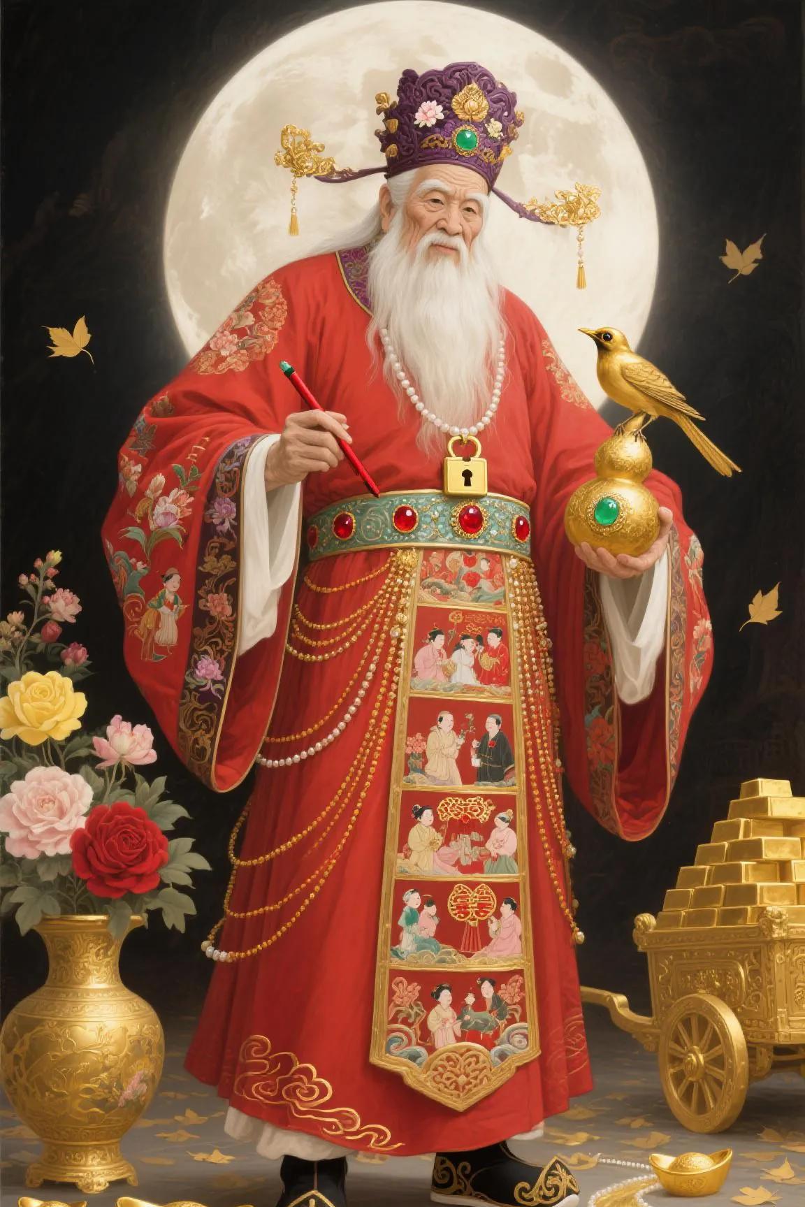 求姻缘必念！月老牵缘笑吟吟，助你早日遇良缘
月老庙前喜气扬，红线一牵配成双——