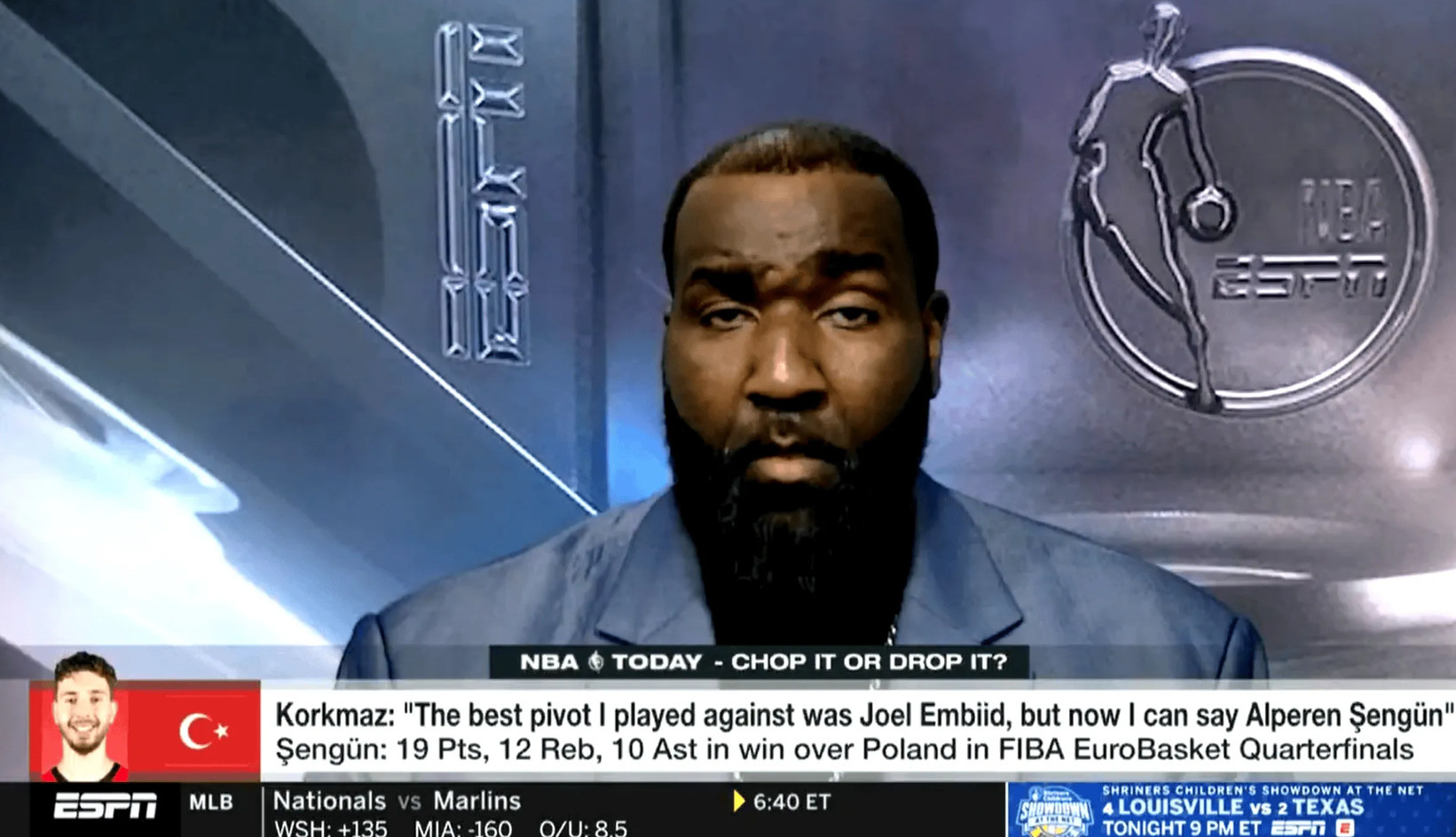 美媒ClutchPoints更新社交媒体，转载肯德里克-帕金斯于最新ESPN节目