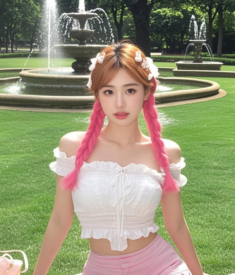 阳光、草地与她的粉红时光