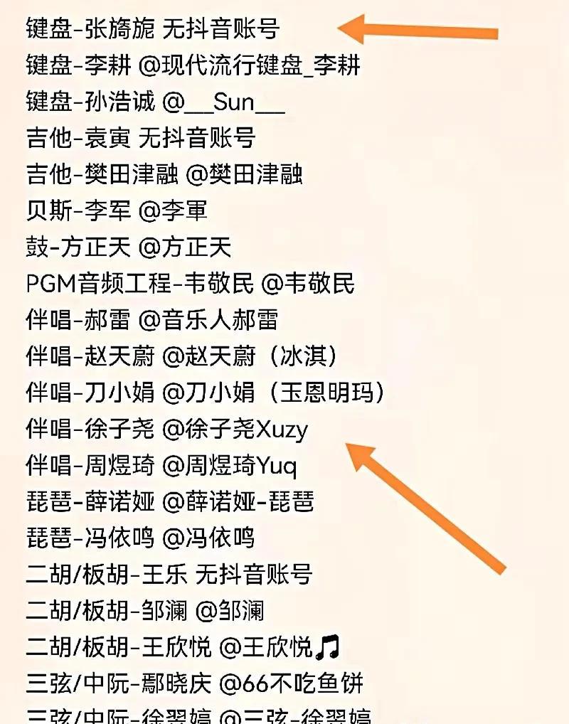 刀郎老师所属的音乐公司，5月27日发布了【刀郎演唱会团队成员】名单，共38位老师